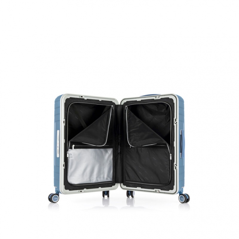 Samsonite Lite-Frame Checked Spinner Reiskoffers Koffers Blauw | 582619-NWA