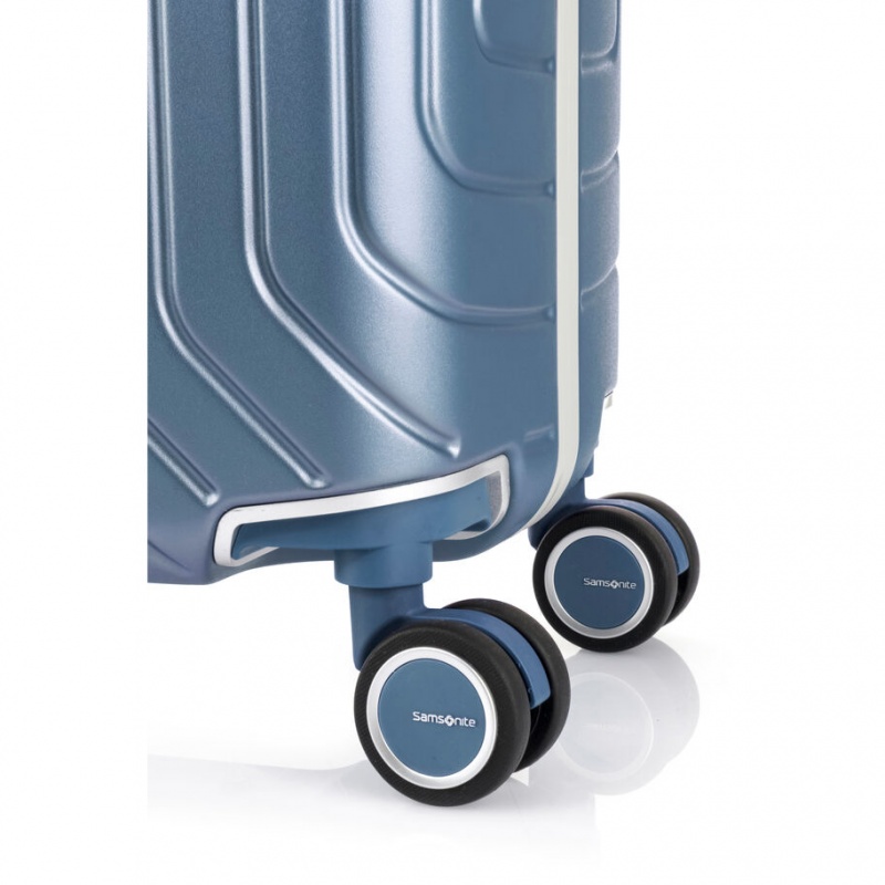 Samsonite Lite-Frame Checked Spinner Reiskoffers Koffers Blauw | 582619-NWA