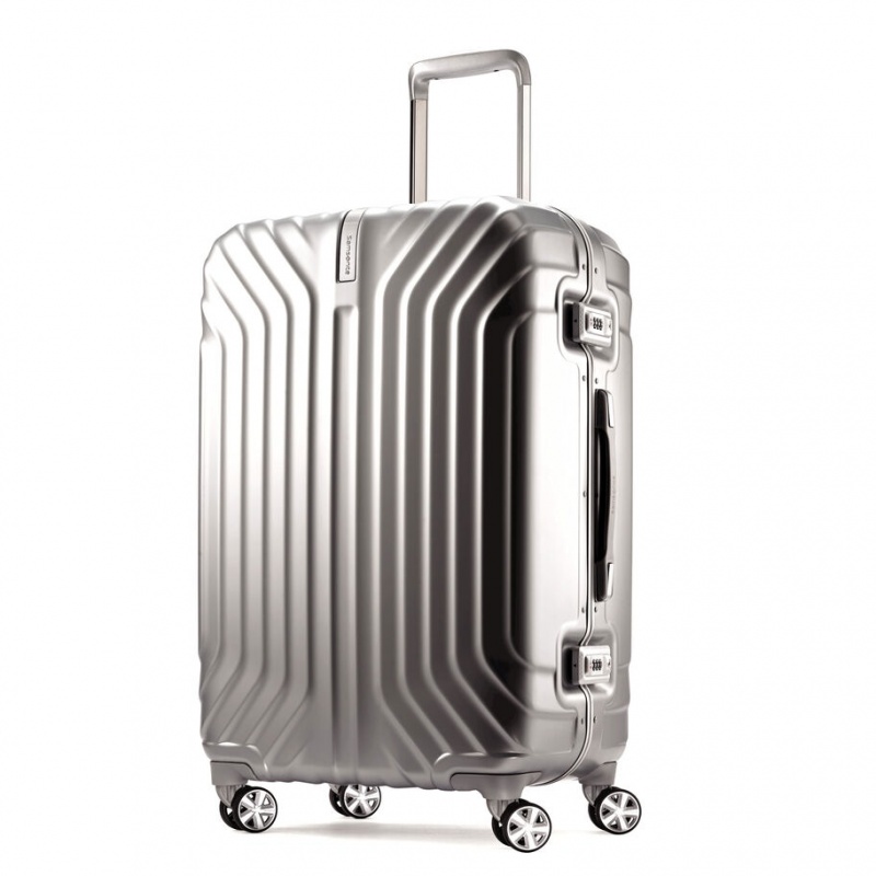 Samsonite Tru-Frame Medium Spinner Hardside Reiskoffers Koffers Zilver | 278015-TEQ