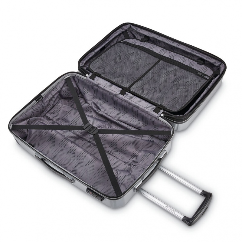 Samsonite Winfield 3 DLX Spinner Expandable Hardside Reiskoffers Koffers Zilver | 038674-CDU