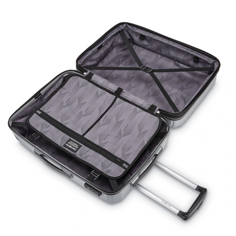 Samsonite Winfield 3 DLX Spinner Expandable Hardside Reiskoffers Koffers Zilver | 038674-CDU