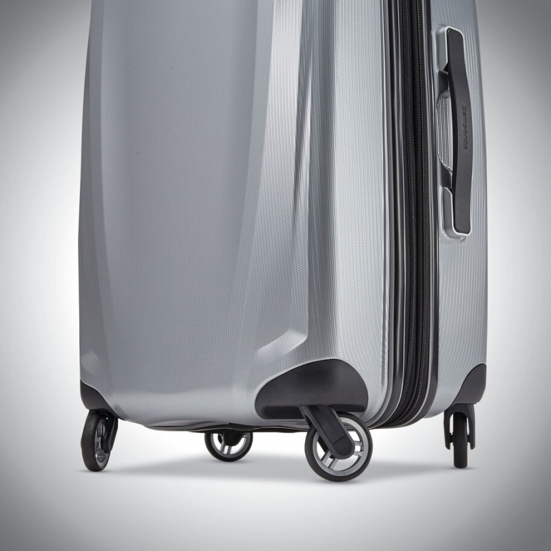 Samsonite Winfield 3 DLX Spinner Expandable Hardside Reiskoffers Koffers Zilver | 038674-CDU