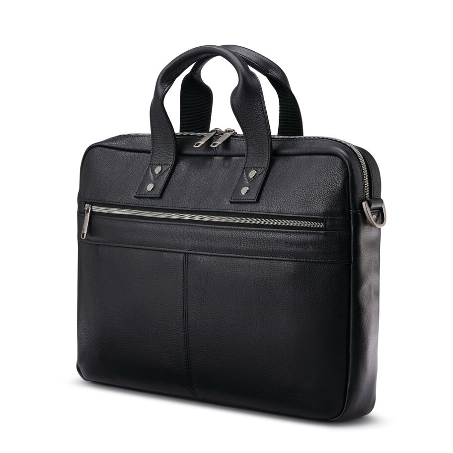 Samsonite Klassieke Leren Slim Brief Zakelijke Tassen Tassen & Rugzak Zwart | 705319-RGI